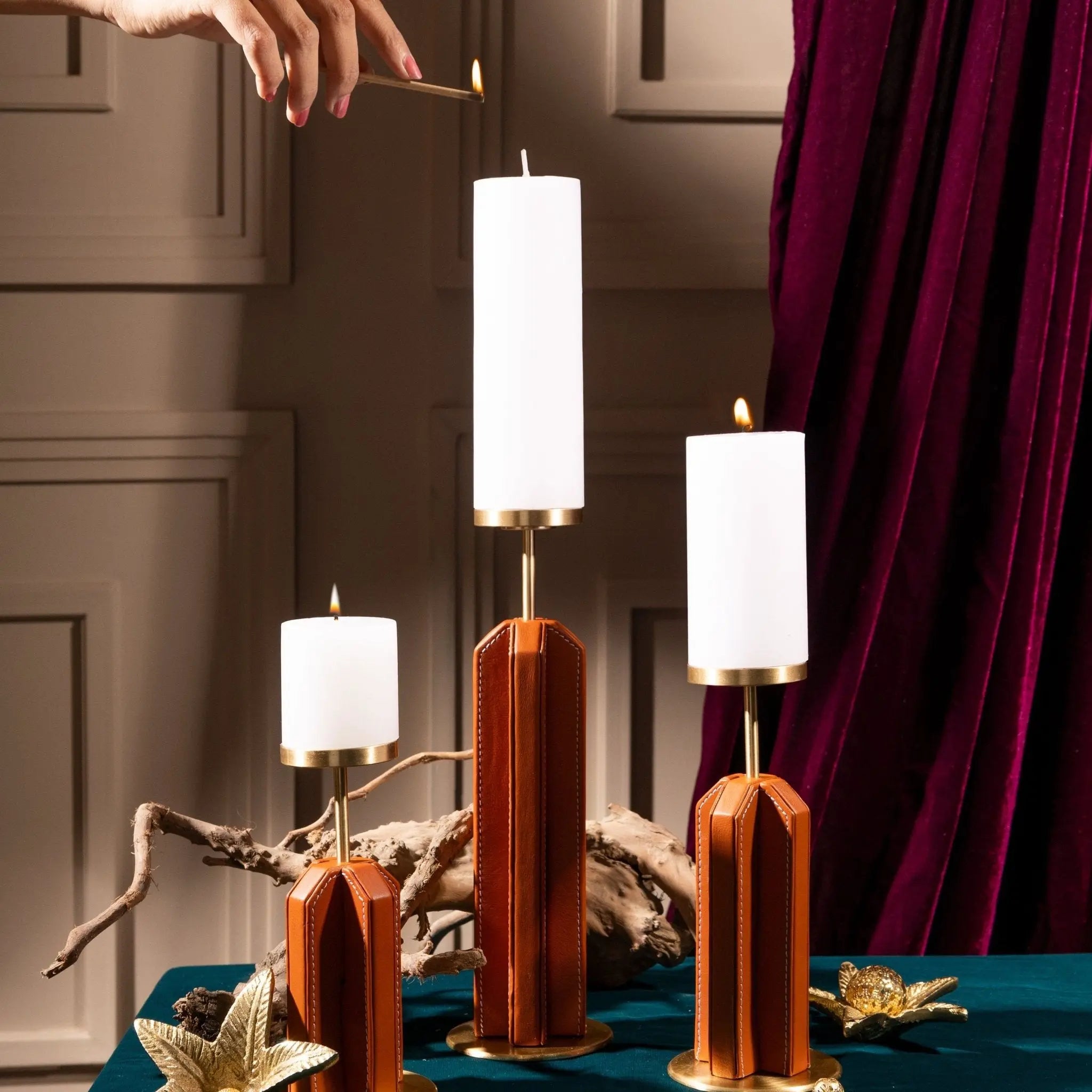 Sepia Homes Lume Candle Stand Set – Premium Ambient Candle Holders - Sepia Homes