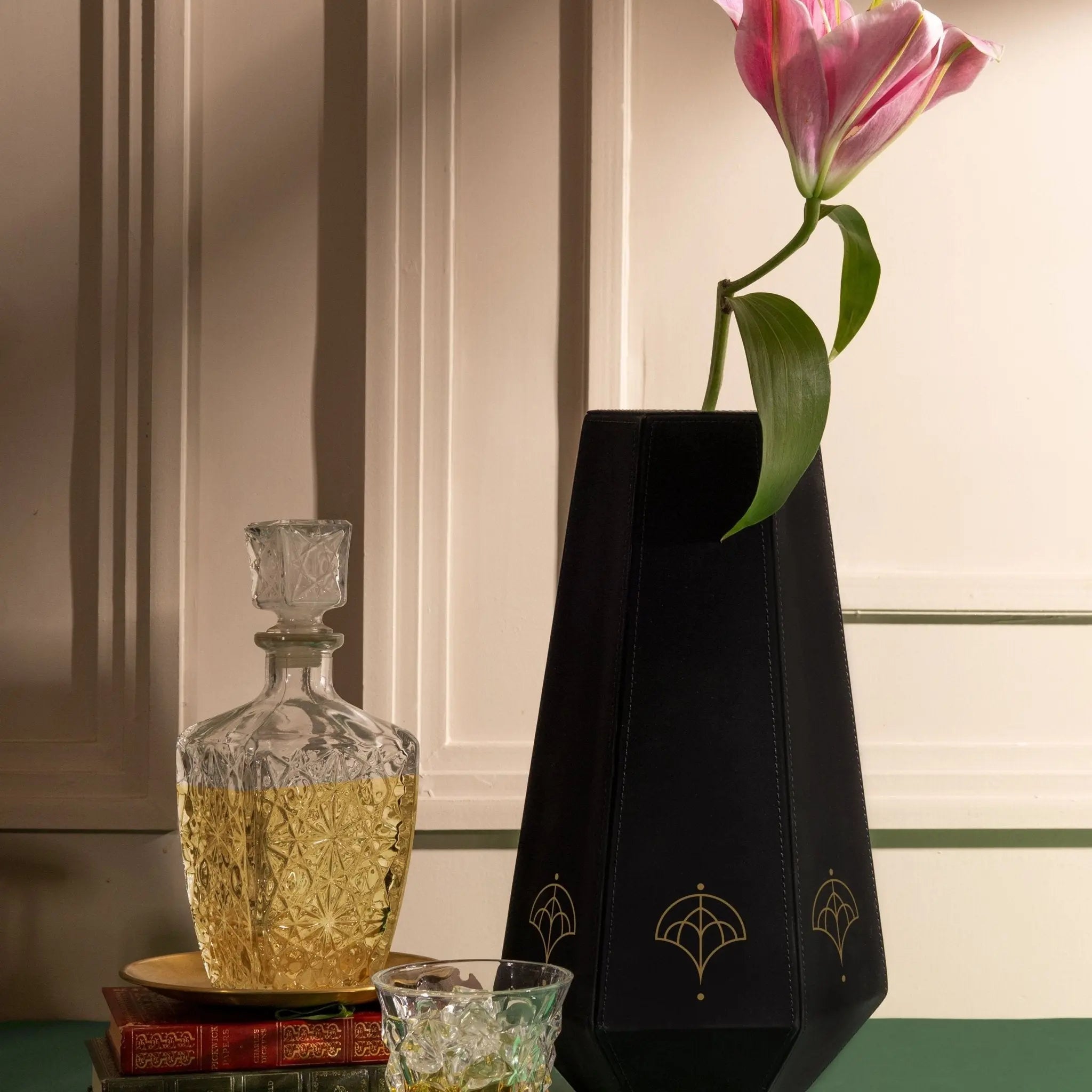 Sepia Homes Naxora Small Vase – Elegant Decorative Leatherette Vase - Sepia Homes