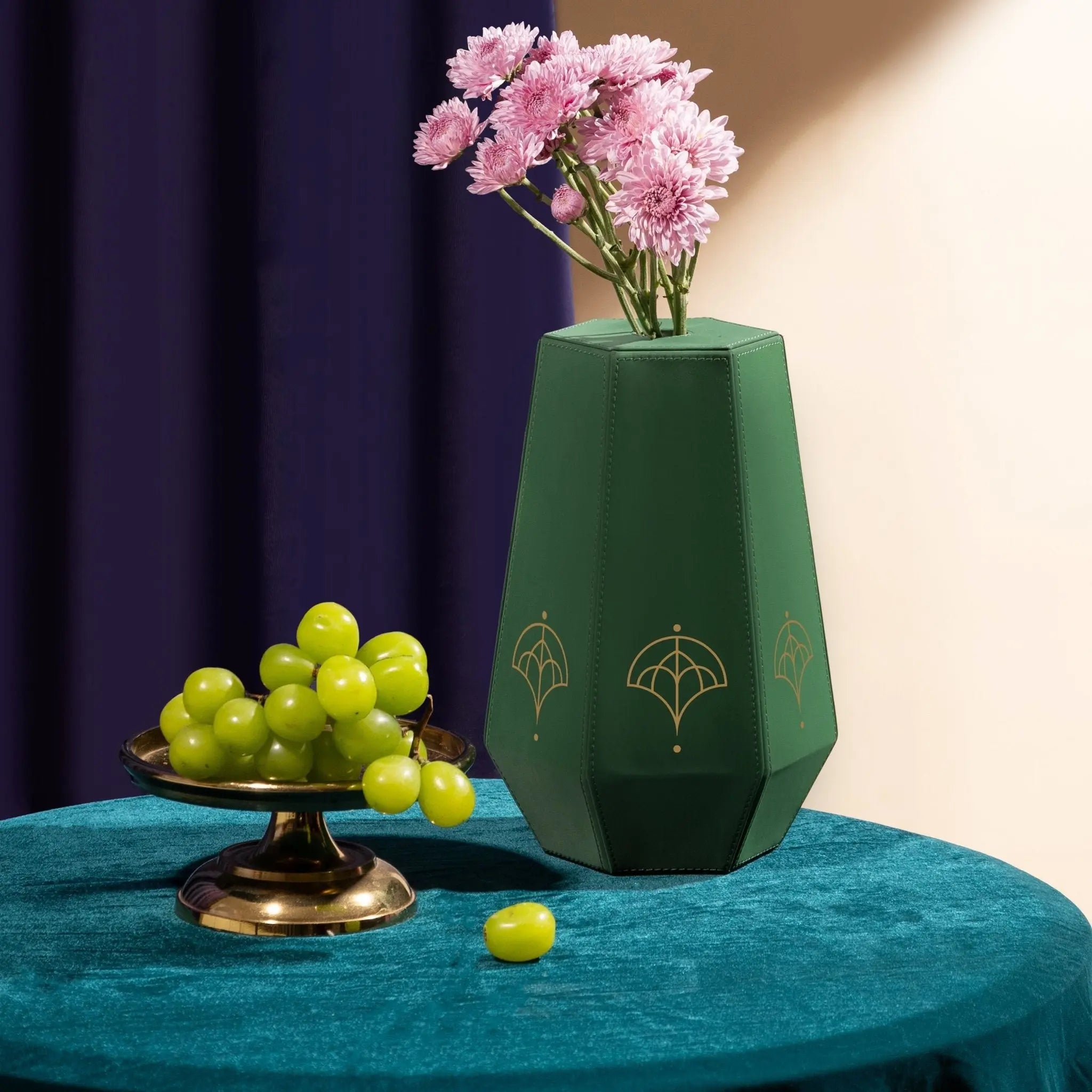 Sepia Homes Naxora Small Vase – Elegant Decorative Leatherette Vase - Sepia Homes