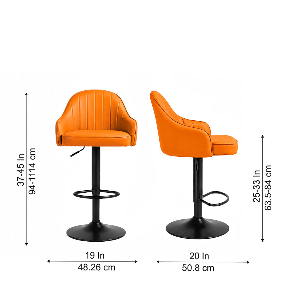 Tan Faux Leather Adjustable Bar Stool