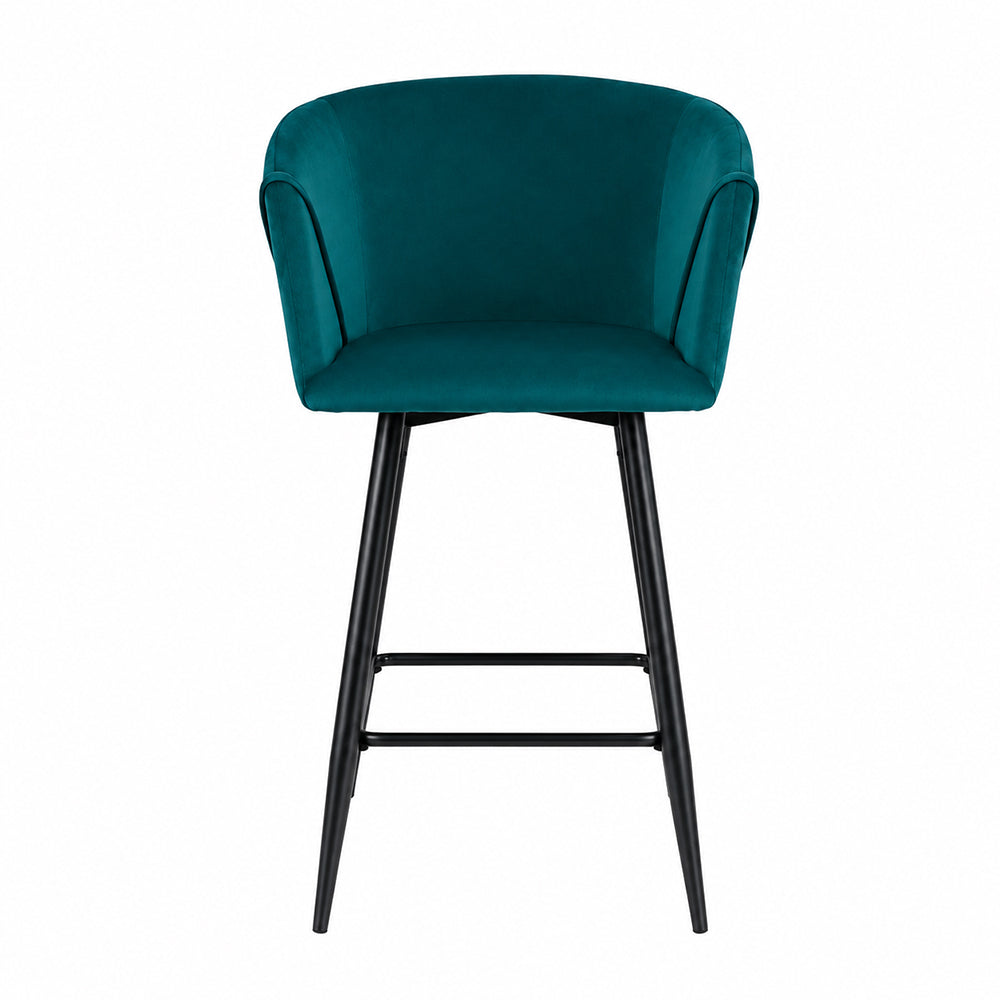 Teal Velvet Bar Stool