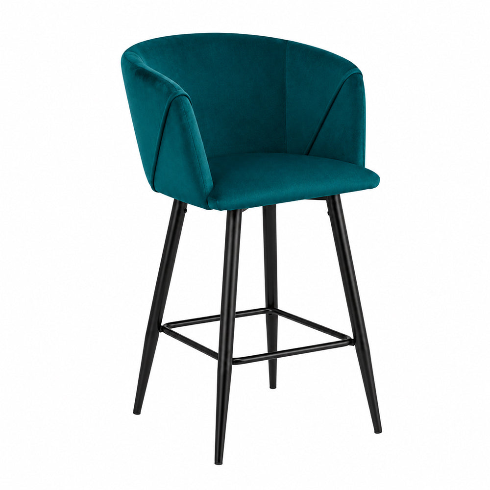 Teal Velvet Bar Stool