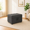 Tufted Storage Square Ottoman Bench Grey
