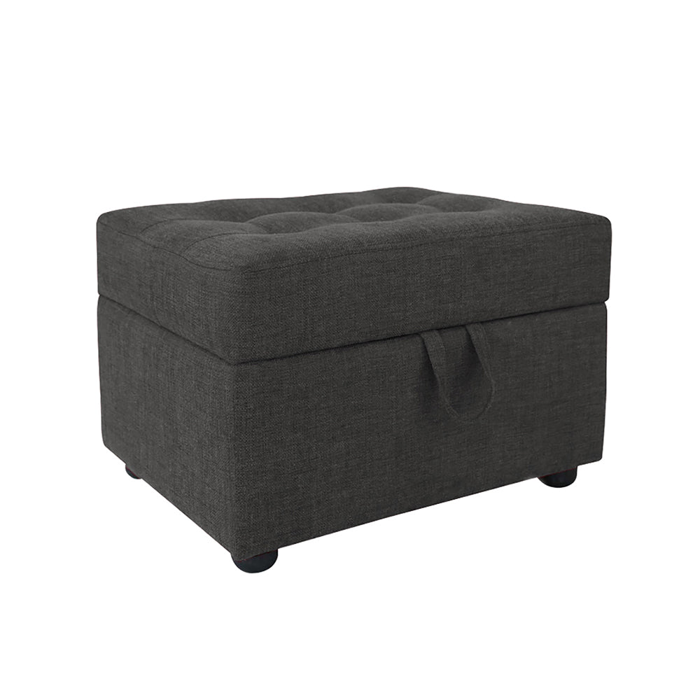 Tufted Storage Square Ottoman Bench Grey