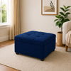 Tufted Storage Square Ottoman Bench Mustard Blue