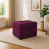 Tufted Storage Square Ottoman Bench Purple