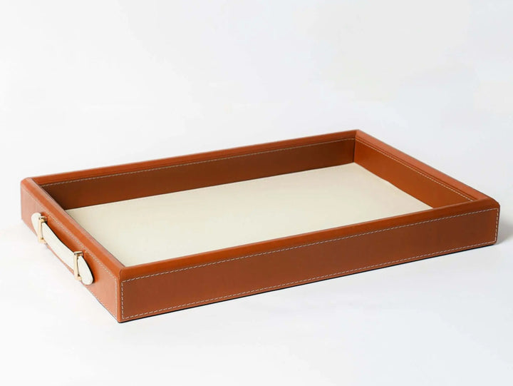Vaulta Genuine Leather Tray - Sepia Homes