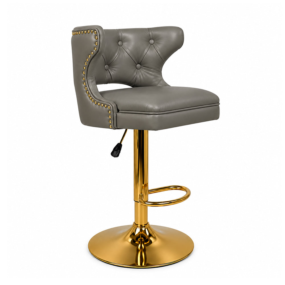 Verona Grey Faux Leather Adjustable Bar Stool