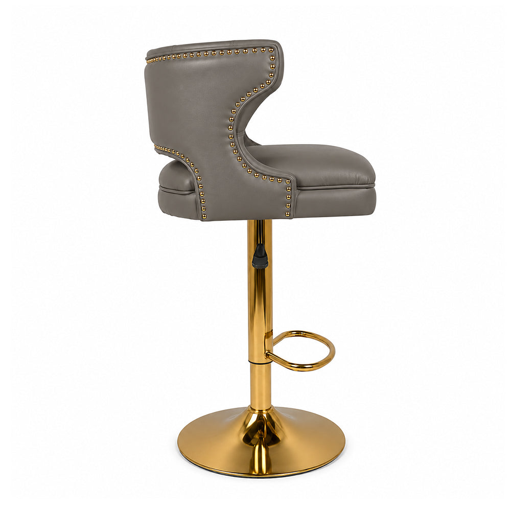 Verona Grey Faux Leather Adjustable Bar Stool