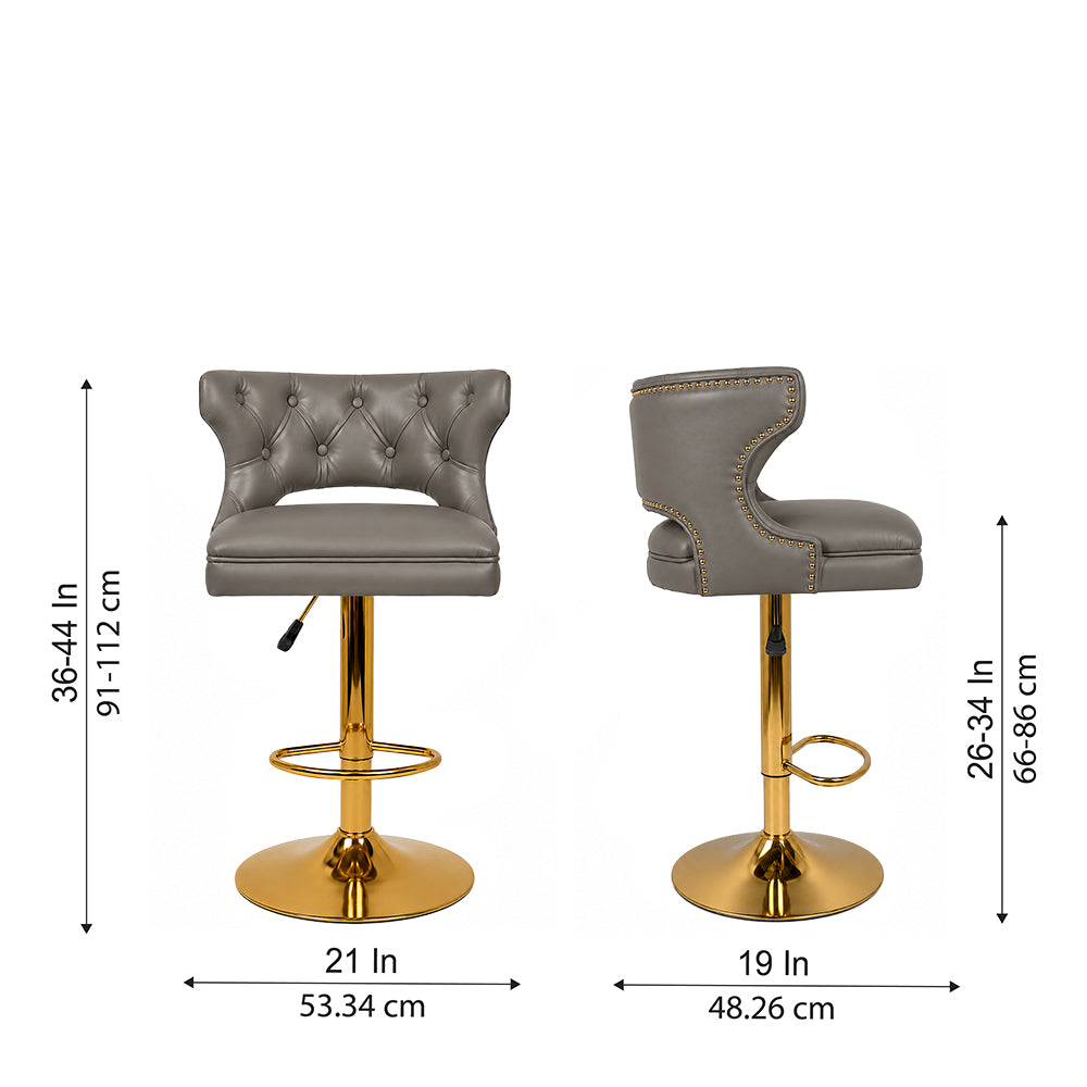 Verona Grey Faux Leather Adjustable Bar Stool
