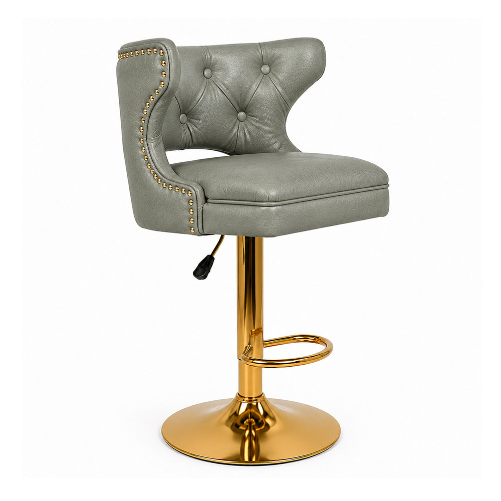 Verona Sage Faux Leather Adjustable Bar Stool