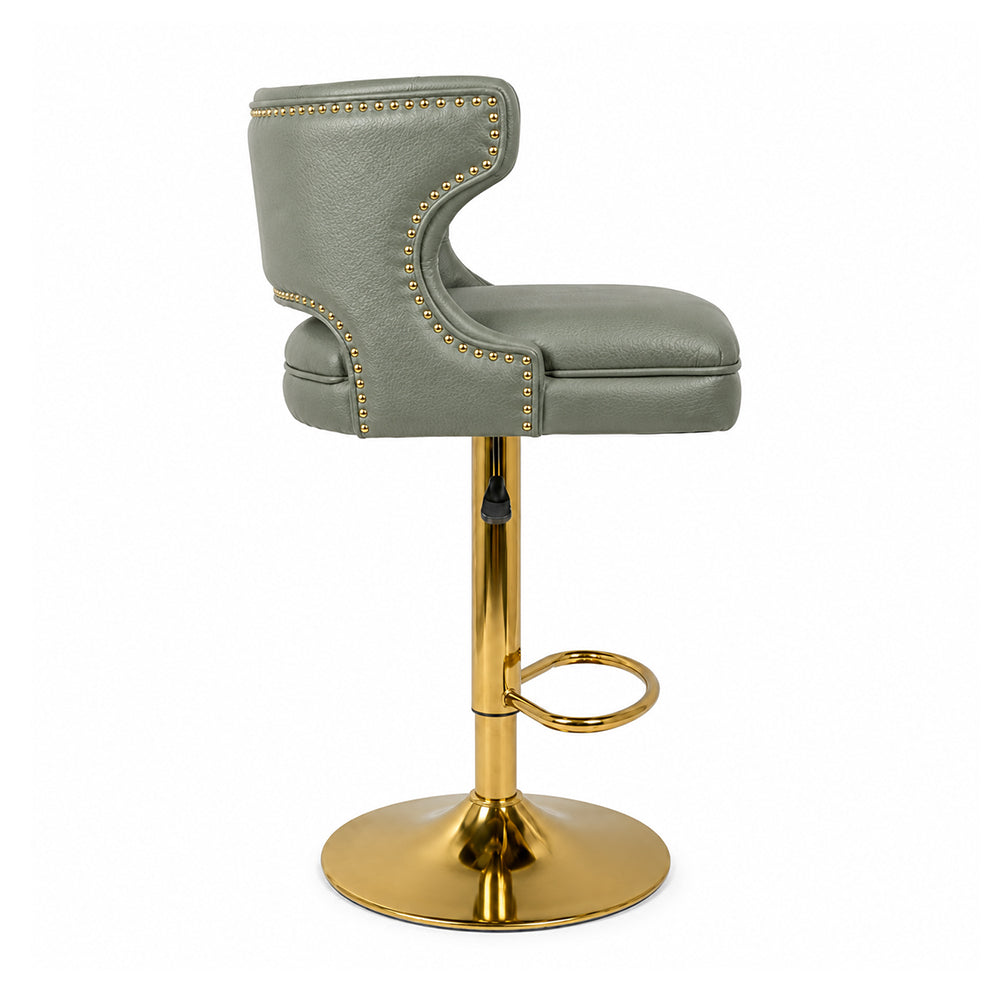Verona Sage Faux Leather Adjustable Bar Stool
