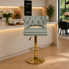Verona Sage Faux Leather Adjustable Bar Stool