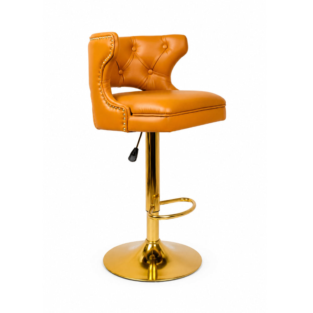 Verona Tan Faux Leather Adjustable Bar Stool