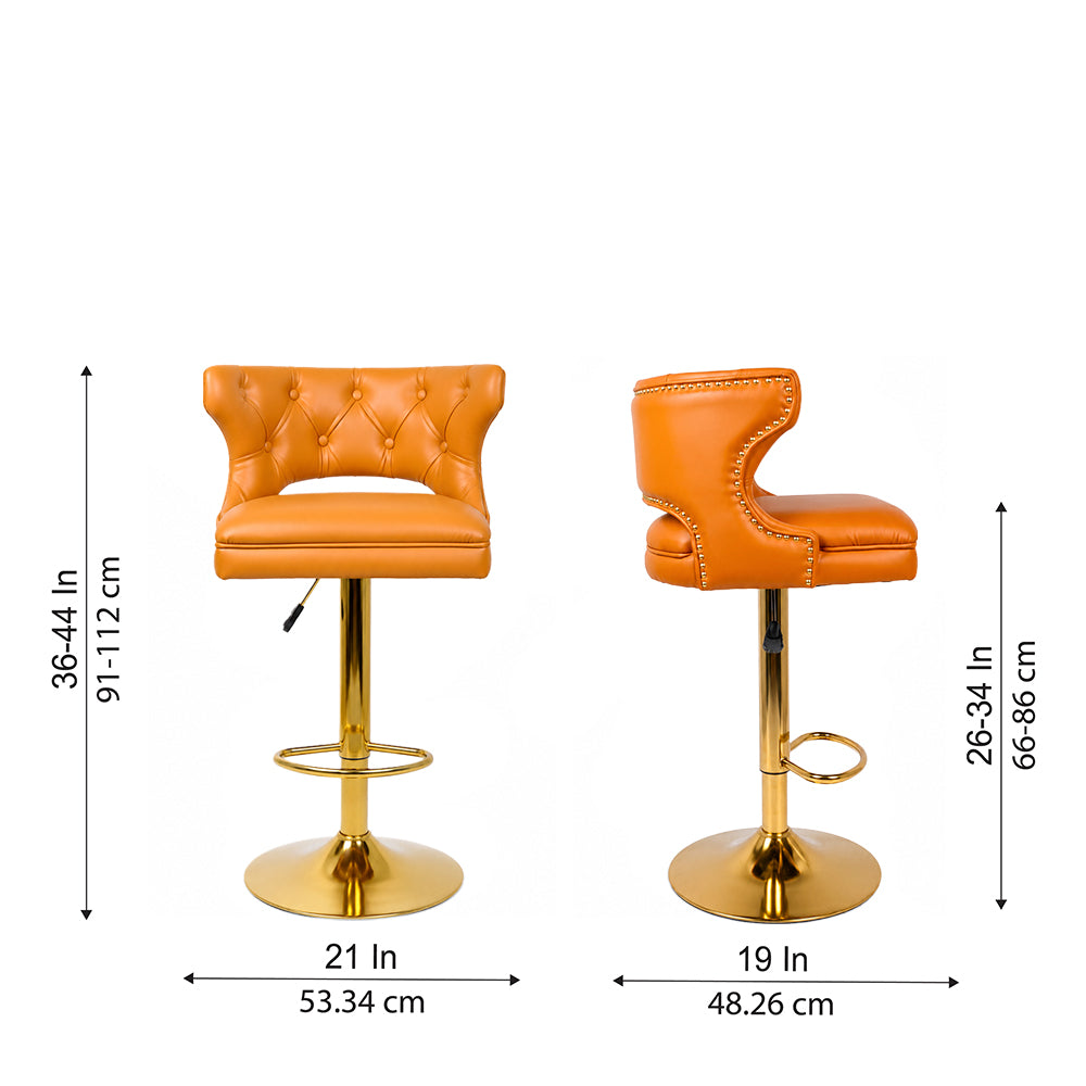 Verona Tan Faux Leather Adjustable Bar Stool